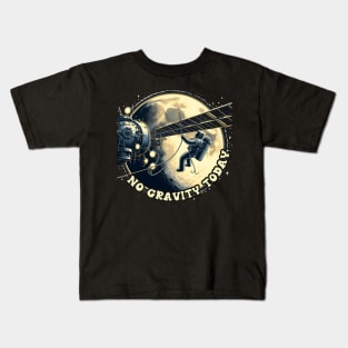 No Gravity Today: Astronaut's Lunar Tether in Blue, White, and Black Serenity Kids T-Shirt